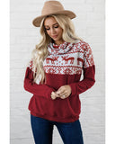 NNEDSZ Azura Exchange Christmas Elk Print Cowl Neck Knit Top - 2XL