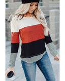 NNEDSZ Exchange Colorblock Splicing Stripes Top - S