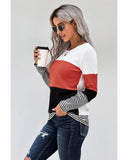 NNEDSZ Exchange Colorblock Splicing Stripes Top - S