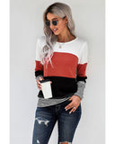NNEDSZ Exchange Colorblock Splicing Stripes Top - XL