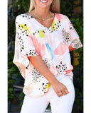 NNEDSZ Exchange Watercolor Mixed Print Loose Top - S