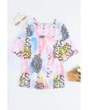 NNEDSZ Exchange Watercolor Mixed Print Loose Top - S