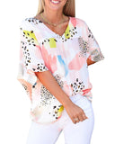 NNEDSZ Exchange Watercolor Mixed Print Loose Top - S