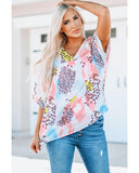 NNEDSZ Exchange Watercolor Mixed Print Loose Top - S
