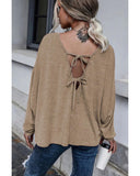 NNEDSZ Exchange Tie Plunging Back Dolman Sleeve Oversize Top - 2XL