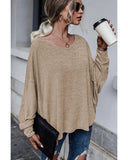 NNEDSZ Exchange Tie Plunging Back Dolman Sleeve Oversize Top - 2XL