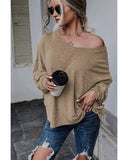 NNEDSZ Exchange Tie Plunging Back Dolman Sleeve Oversize Top - 2XL