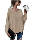NNEDSZ Exchange Tie Plunging Back Dolman Sleeve Oversize Top - 2XL