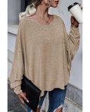 NNEDSZ Exchange Tie Plunging Back Dolman Sleeve Oversize Top - 2XL