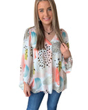 NNEDSZ Exchange Leopard Print Loose Top - 2XL
