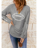 NNEDSZ Exchange Game Day Soccer Graphic Print Long Sleeve Top - M