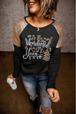 NNEDSZ Azura Exchange Christmas Season Graphic Sequin Shoulder Top - S