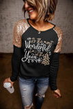 NNEDSZ Azura Exchange Christmas Season Graphic Sequin Shoulder Top - XL
