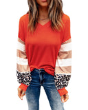 NNEDSZ Exchange Leopard Stripe Lantern Sleeve Top - XL