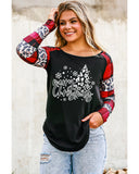 NNEDSZ Azura Exchange Plaid Leopard Patchwork Long Sleeve Top - L