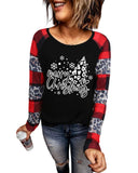 NNEDSZ Azura Exchange Plaid Leopard Patchwork Long Sleeve Top - L