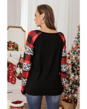 NNEDSZ Azura Exchange Plaid Leopard Patchwork Long Sleeve Top - M