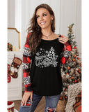 NNEDSZ Azura Exchange Plaid Leopard Patchwork Long Sleeve Top - S