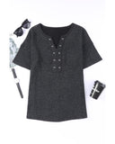 NNEDSZ Exchange Grommet Detail Waffle Textured Top - L