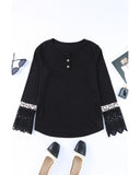NNEDSZ Exchange Leopard Splicing Buttoned Knit Top - L
