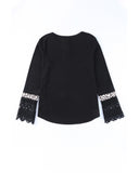 NNEDSZ Exchange Leopard Splicing Buttoned Knit Top - M