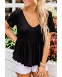 NNEDSZ Exchange Waffle Knit Peplum Top - L