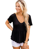 NNEDSZ Exchange Waffle Knit Peplum Top - L