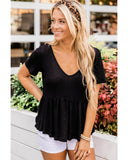 NNEDSZ Exchange Waffle Knit Peplum Top - M