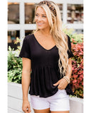 NNEDSZ Exchange Waffle Knit Peplum Top - S