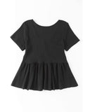 NNEDSZ Exchange Waffle Knit Peplum Top - XL