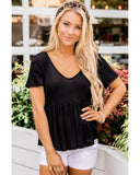 NNEDSZ Exchange Waffle Knit Peplum Top - XL
