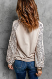 NNEDSZ Exchange Love Always Heart Leopard Color Block Top - M