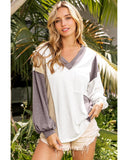 NNEDSZ Exchange Colorblock Patchwork Knit Top - L