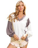 NNEDSZ Exchange Colorblock Patchwork Knit Top - L