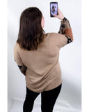 NNEDSZ Exchange Leopard Colorblock Patchwork Knit Top - XL