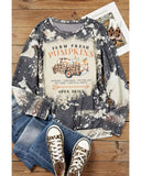 NNEDSZ Exchange Graphic Bleached Top with  Farm Fresh Pumpkins - M