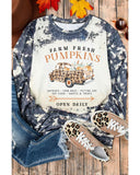 NNEDSZ Exchange Graphic Bleached Top with  Farm Fresh Pumpkins - XL