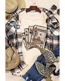 NNEDSZ Exchange Western Poker Cards Graphic Print T-Shirt - L