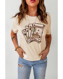 NNEDSZ Exchange Western Poker Cards Graphic Print T-Shirt - L