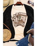 NNEDSZ Exchange Western Poker Cards Graphic Print T-Shirt - L