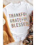 NNEDSZ Exchange Thankful Grateful Blessed Leopard Patchwork T-Shirt - L
