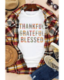 NNEDSZ Exchange Thankful Grateful Blessed Leopard Patchwork T-Shirt - L