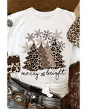 NNEDSZ Azura Exchange Leopard Christmas Tree Graphic Print T-Shirt - L