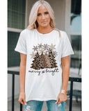 NNEDSZ Azura Exchange Leopard Christmas Tree Graphic Print T-Shirt - M