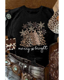 NNEDSZ Azura Exchange Leopard Christmas Tree Graphic Print T-Shirt - M