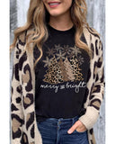 NNEDSZ Azura Exchange Leopard Christmas Tree Graphic Print T-Shirt - S