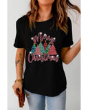NNEDSZ Exchange Christmas Tree Pattern Graphic Tee - S