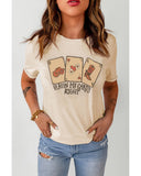 NNEDSZ Exchange Poker Cards Letter Graphic Print T-Shirt - L