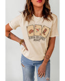 NNEDSZ Exchange Poker Cards Letter Graphic Print T-Shirt - L