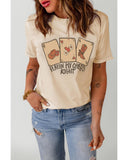 NNEDSZ Exchange Poker Cards Letter Graphic Print T-Shirt - L